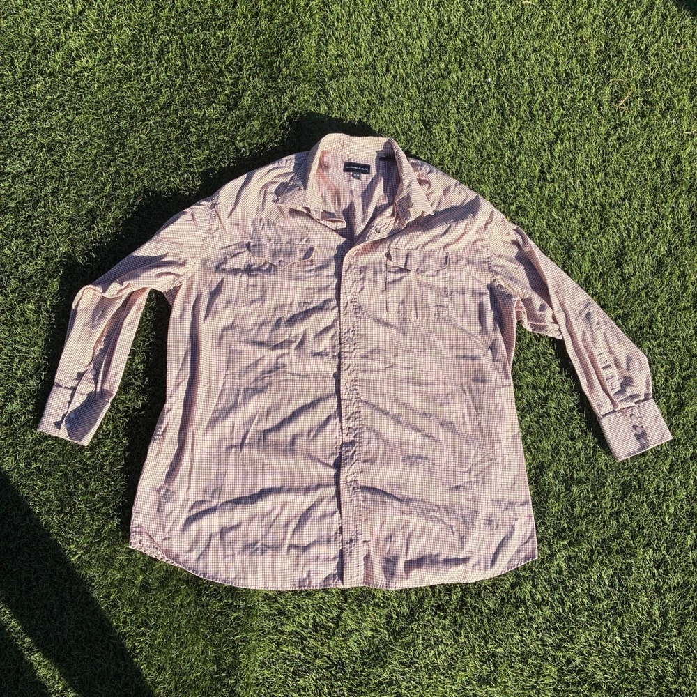 Panhandle Slim Mens Size 3XL 19-36 Red White Long Sleeve Button Shirt Western